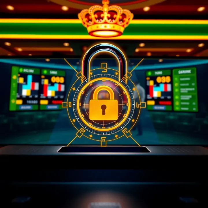 Secure online casino platform with digital lock symbolizing data protection and user safety