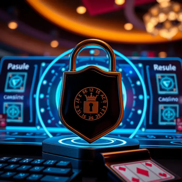 Secure online casino platform with padlock and digital shield