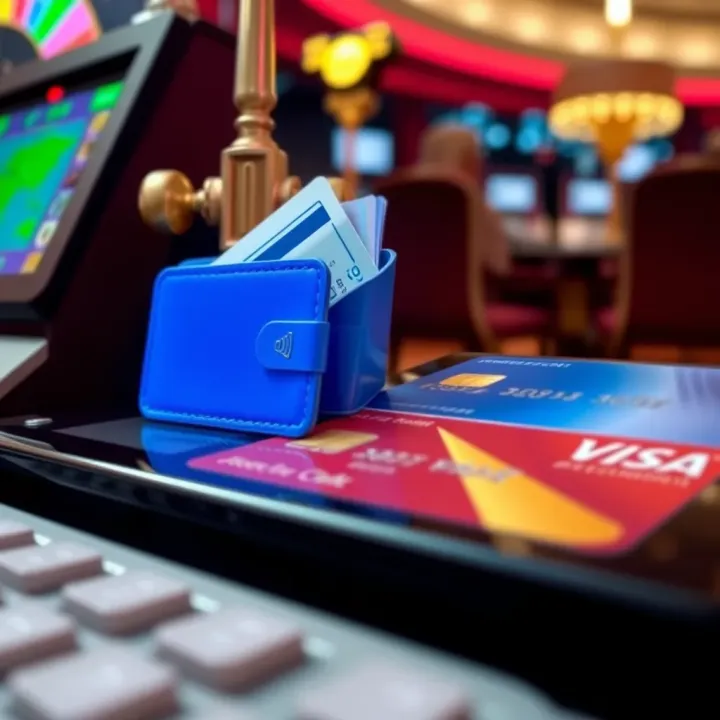 Secure and Flexible Payment Methods at Royal Reels Casino Digital wallet and credit card icons representing secure payment methods accepted by the casino