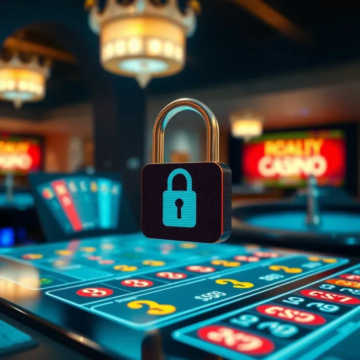 Secure online casino platform with padlock symbolizing data protection