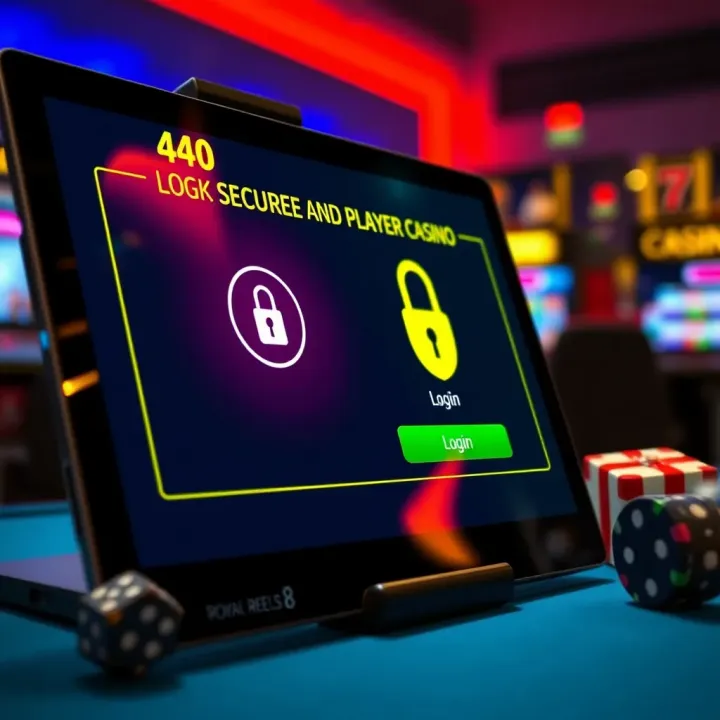 Secure login screen on a digital device emphasizing encryption and player protection features