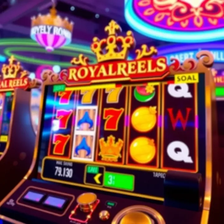 Royal Reels Slot Game Interface Display Royal Reels slot game interface showing reels with various symbols on a vibrant background