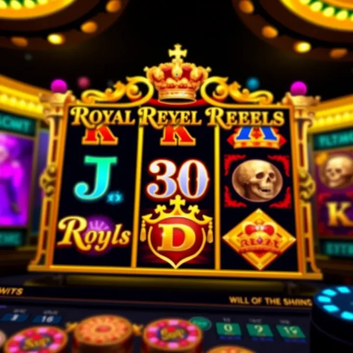Royal Reels Slot Game Interface with Royal Symbols Royal Reels slot game interface showcasing vibrant reels and royal symbols