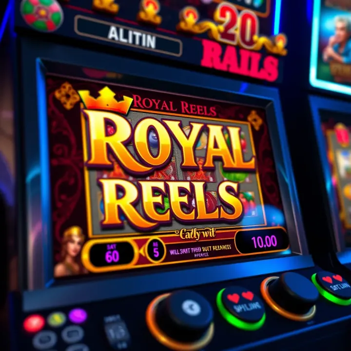 Royal Reels slot machine interface showing reels and symbols
