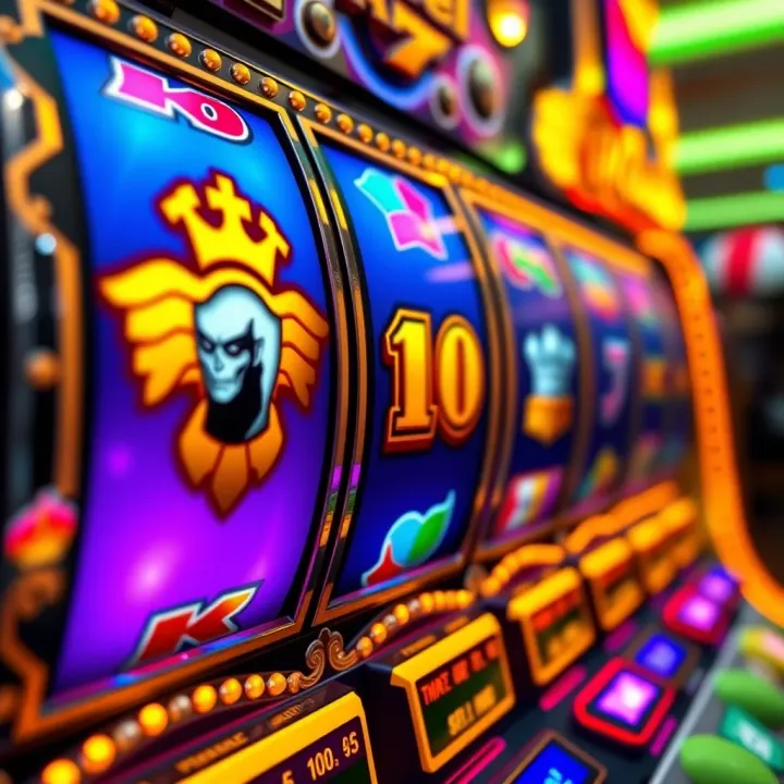 Colorful slot machine reels displaying various royal-themed symbols and glowing effects