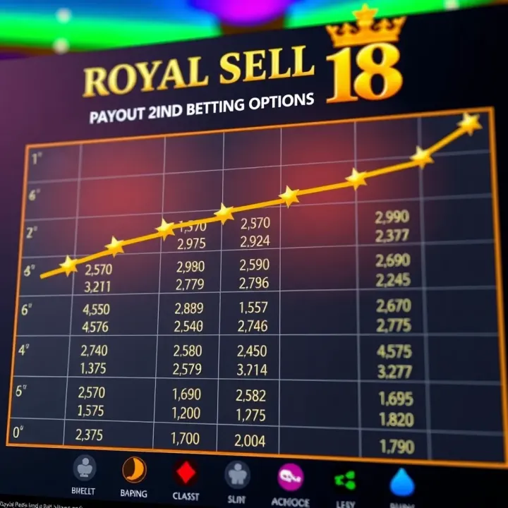 Graph illustrating payout percentages and betting options available in Royal Reels slot