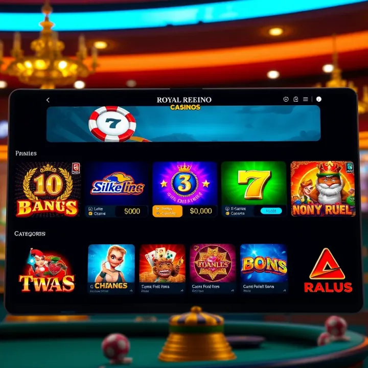 Intuitive Online Platform Showcasing Royal Reels User Experience User-friendly casino website interface showing game categories and navigation