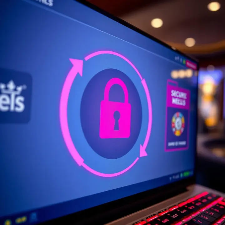 Secure online transaction screen with padlock icon illustrating website safety features