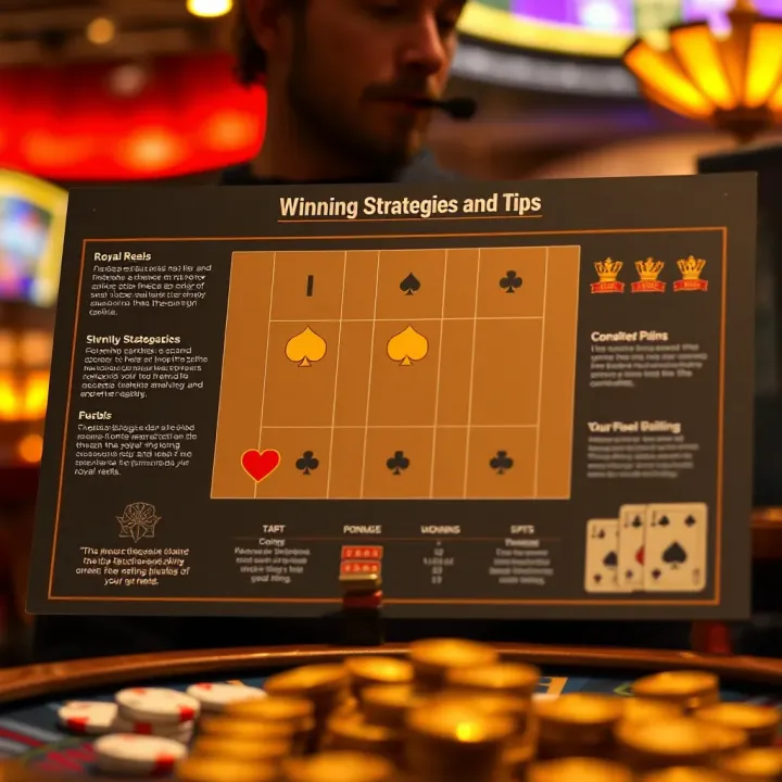 Diagram illustrating winning strategies and tips for increasing chances in Royal Reels