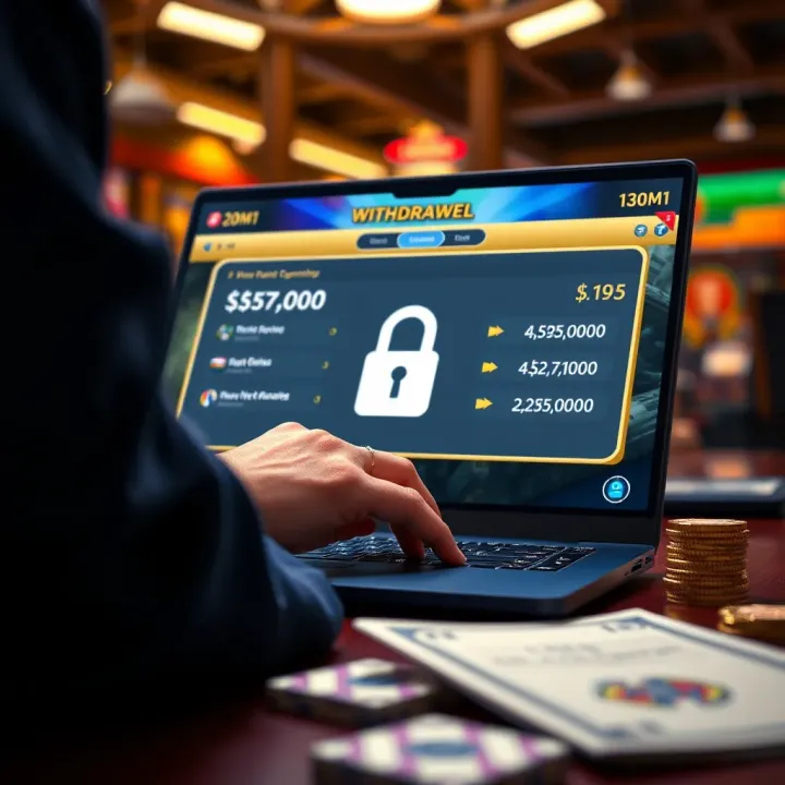 Illustration of a secure online withdrawal process with a focus on security and timely payouts
