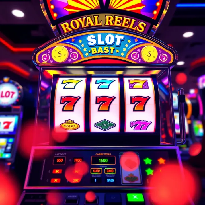 Royal Reels Casino Slot Machine Jackpot Casino slot machine displaying a jackpot win with vibrant lights