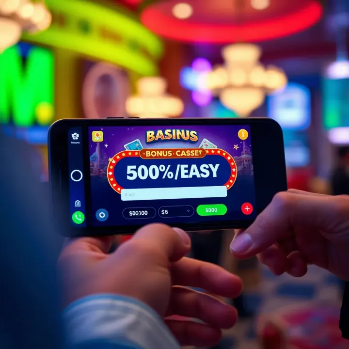 Mobile device displaying a casino game screen with bonus code entry