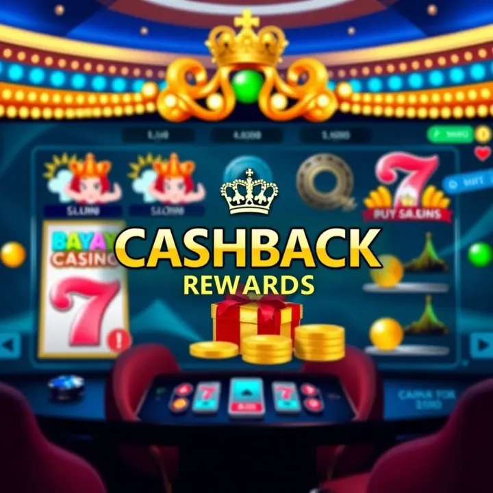 Illustration of a digital cashback reward in a royal-themed online casino interface