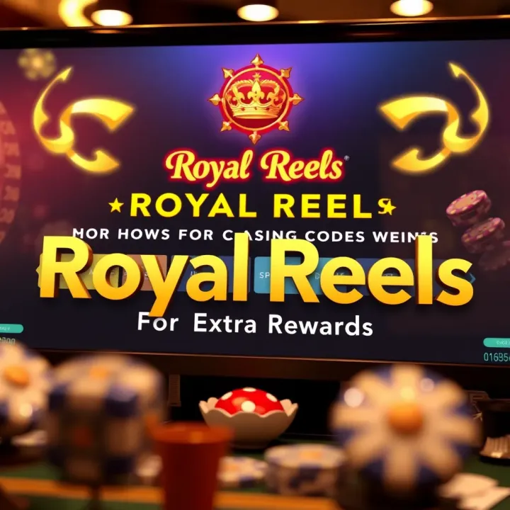 Graphic showing how to enter Royal Reels bonus codes on a casino platform