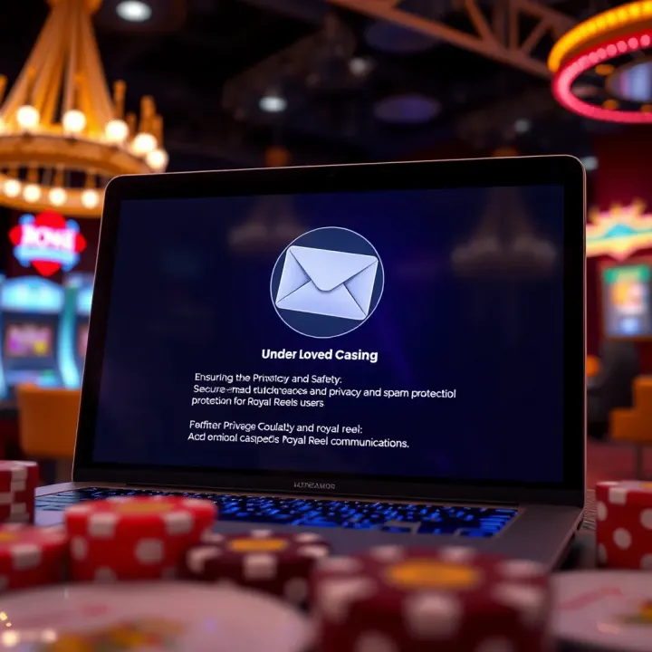 Secure email interface emphasizing privacy and spam protection for Royal Reels users