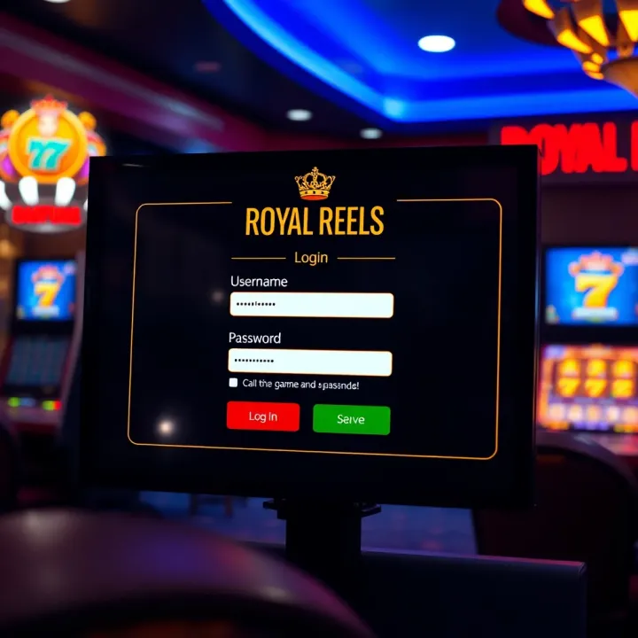 Secure Login Interface for Royal Reels Game Login screen with secure fields for username and password entry