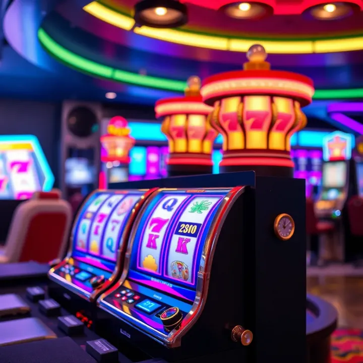 Modern gaming setup featuring The Royal Reels with vibrant symbols on spinning reels
