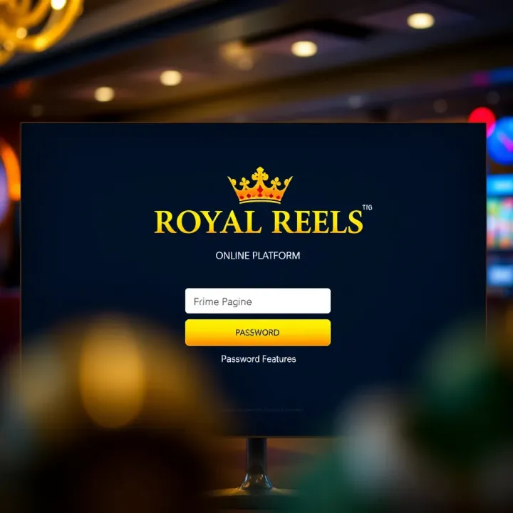 User interface displaying login screen of Royal Reels platform with secure password entry
