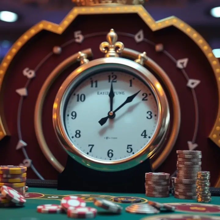 Factors Influencing Withdrawal Time at Royal Reels Visual representation of a clock with arrows around it symbolizing withdrawal timeframes